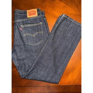 Levis 514 Mens Straight Leg Slim Fit 35x32 Dark Wash Very Soft Feel Not Stiff